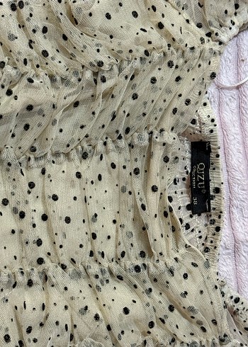 Puantiyeli Fırfırlı Mini Bluz - Görsel 5