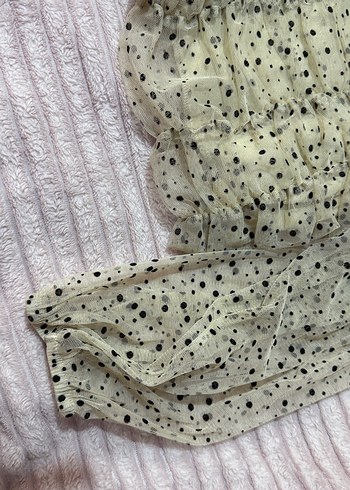 Puantiyeli Fırfırlı Mini Bluz - Görsel 2