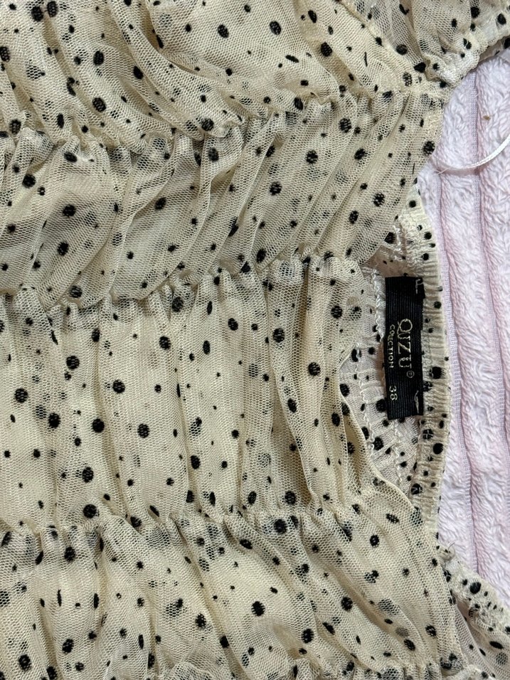 Puantiyeli Fırfırlı Mini Bluz - Görsel 5