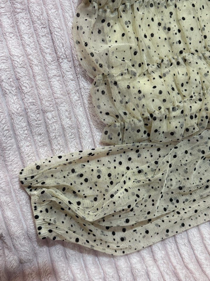 Puantiyeli Fırfırlı Mini Bluz - Görsel 2