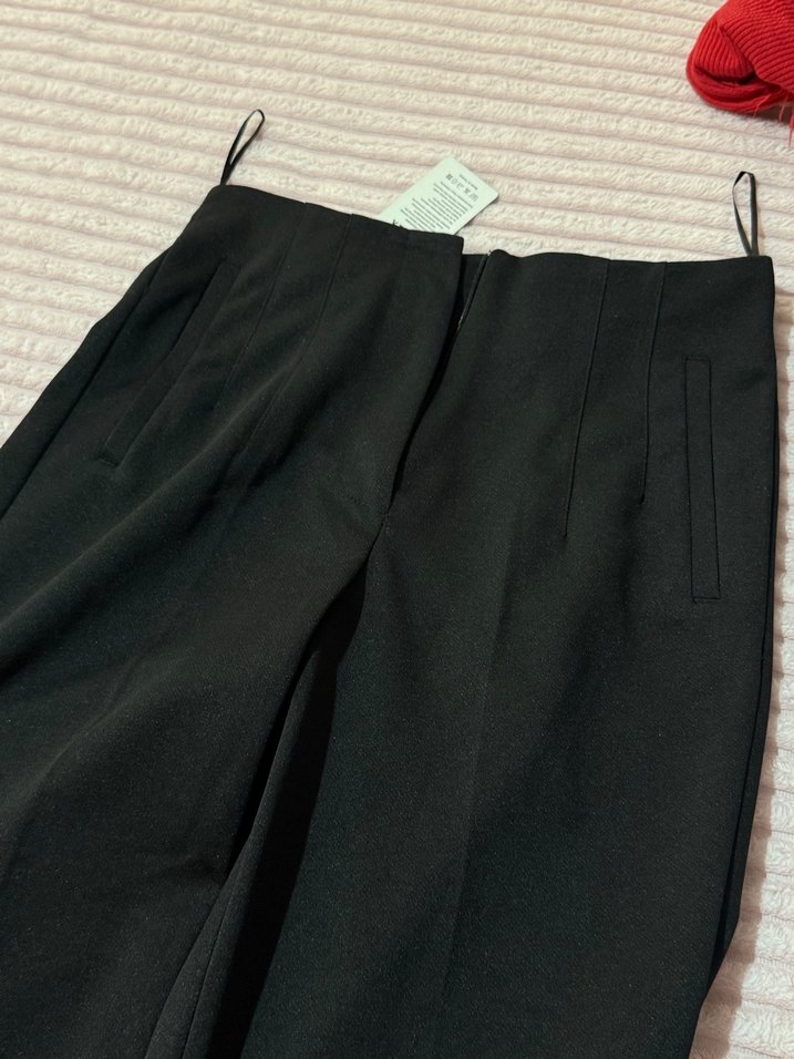 Düğmeli Siyah Kadın Kumaş Pantolon havuç - Görsel 4