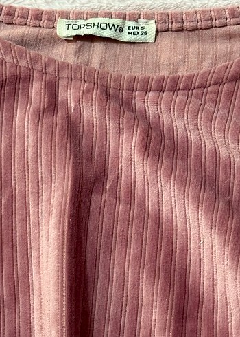 Piliseli, Uzun Kollu, Pembe Mini Bluz - Görsel 2