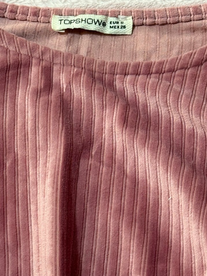 Piliseli, Uzun Kollu, Pembe Mini Bluz - Görsel 2