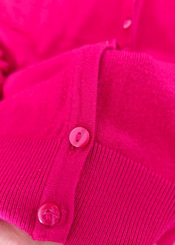 İthal Düğmeli Pembe Kadın Hırka - Görsel 4