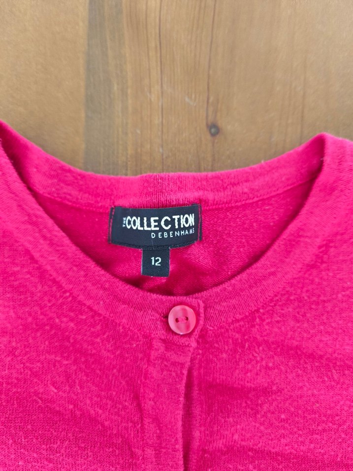 İthal Düğmeli Pembe Kadın Hırka - Görsel 3