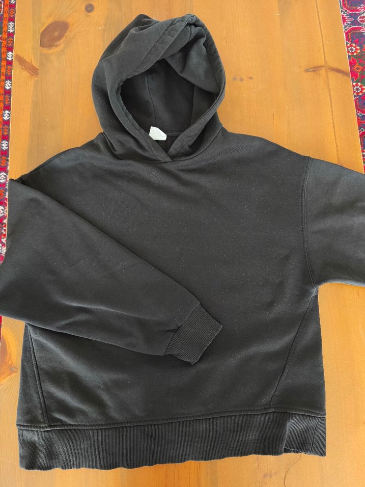 Siyah Kapüşonlu Sweatshirt - Görsel 2
