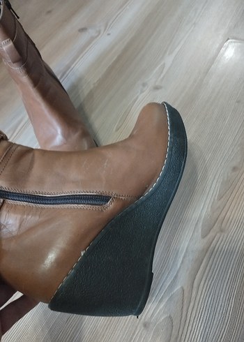 Taba rengi,  Tokalı Dolgu Topuklu Kadın Bot - Görsel 4