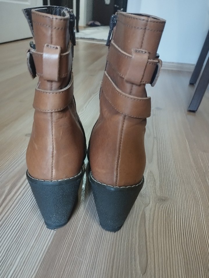 Taba rengi,  Tokalı Dolgu Topuklu Kadın Bot - Görsel 5