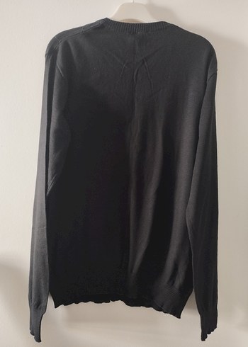 Siyah V Yaka Erkek Kazak - Görsel 2