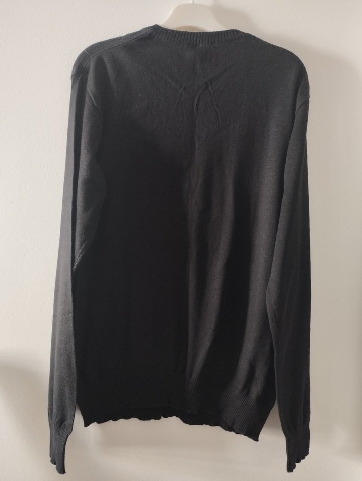 Siyah V Yaka Erkek  Kazak - Görsel 2