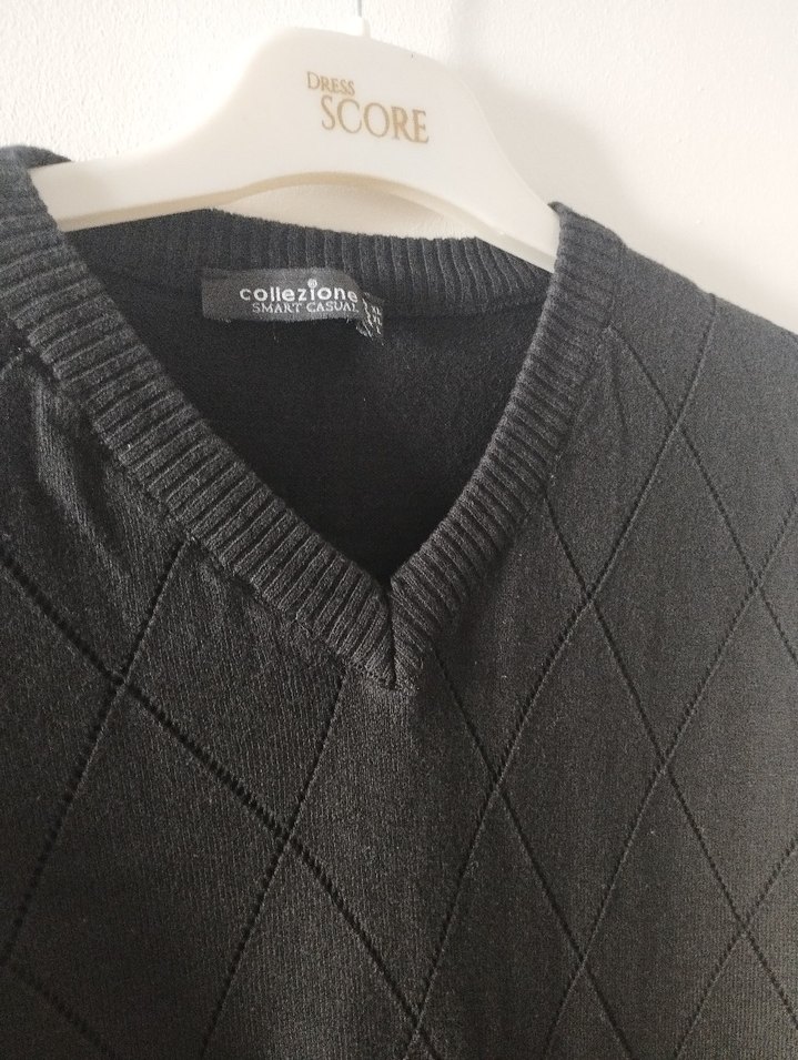 Siyah V Yaka Erkek  Kazak - Görsel 3