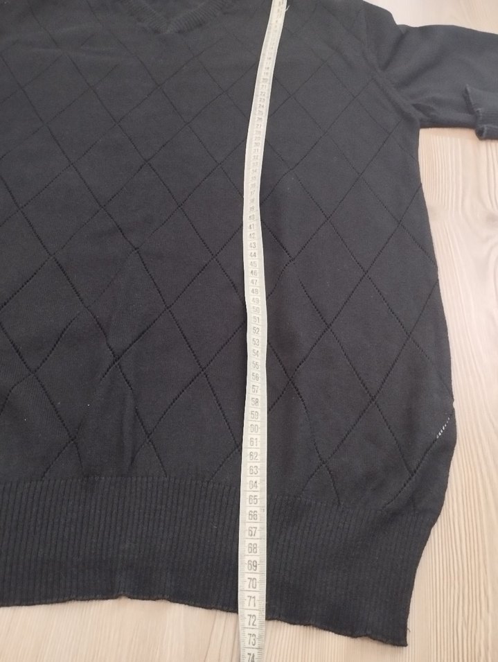 Siyah V Yaka Erkek  Kazak - Görsel 4