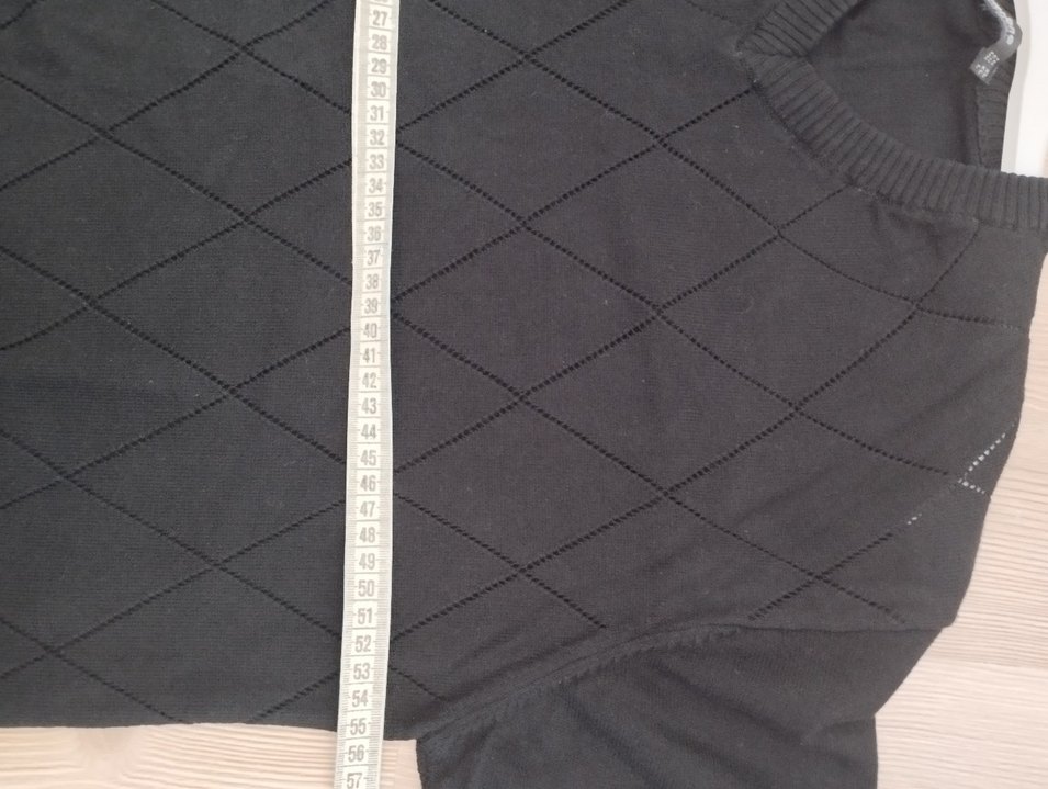 Siyah V Yaka Erkek  Kazak - Görsel 5