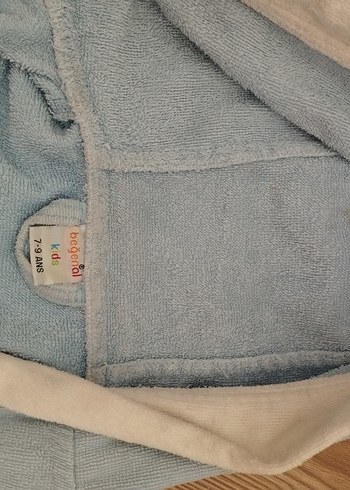 Kapüşonlu Erkek Çocuk Bornoz - Mavi - Görsel 7