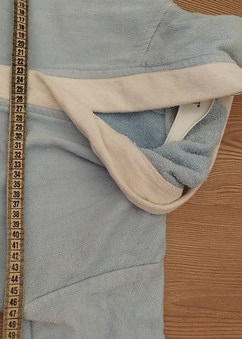 Kapüşonlu Erkek Çocuk Bornoz - Mavi - Görsel 5