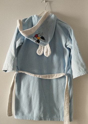 Kapüşonlu Erkek Çocuk Bornoz - Mavi - Görsel 2