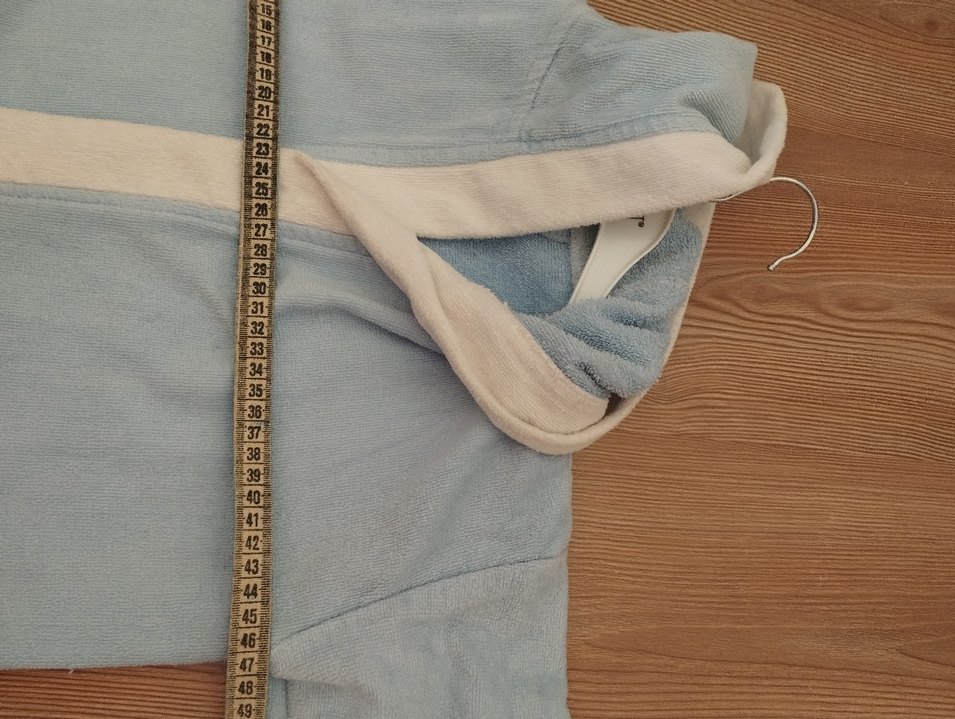 Kapüşonlu Erkek Çocuk Bornoz - Mavi - Görsel 5