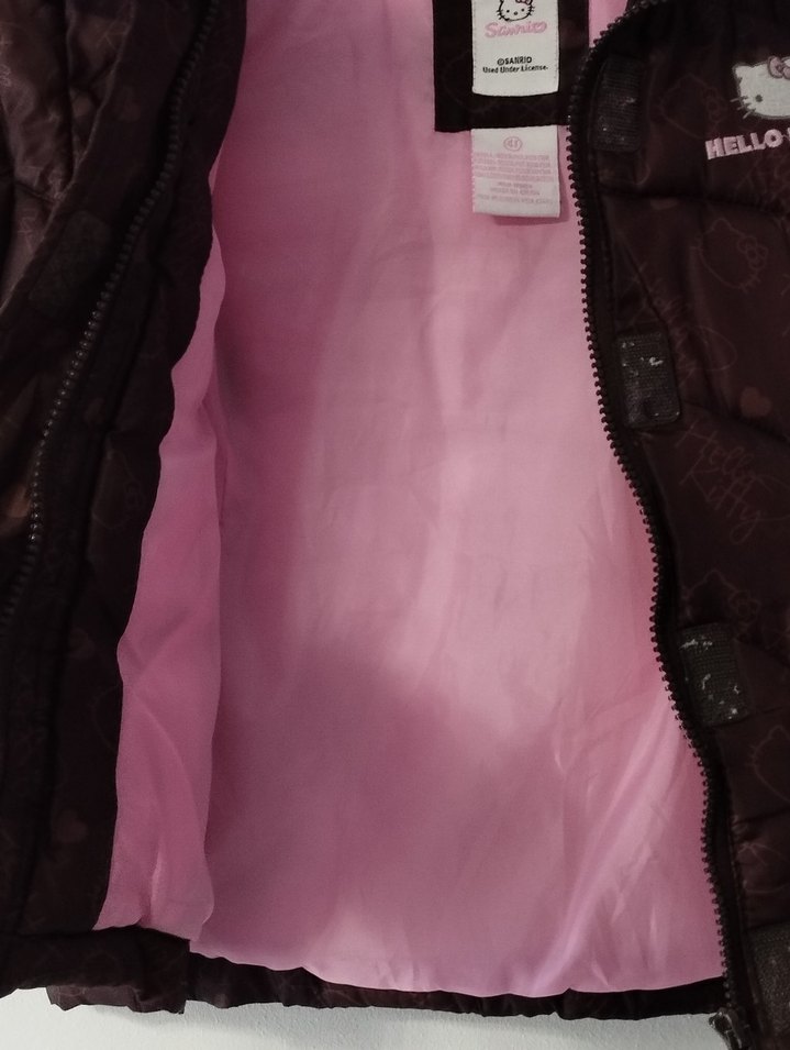 Kız Çocuk Kahverengi Hello Kitty mont - Görsel 3