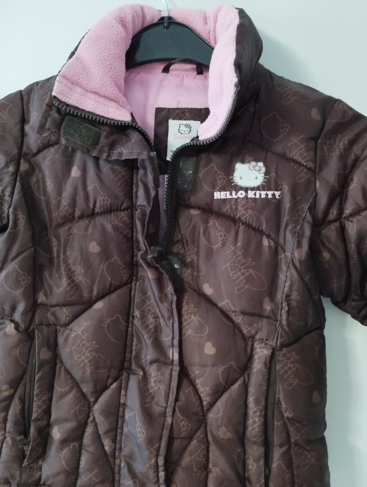 Kız Çocuk Kahverengi Hello Kitty mont - Görsel 2