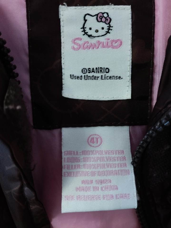 Kız Çocuk Kahverengi Hello Kitty mont - Görsel 4