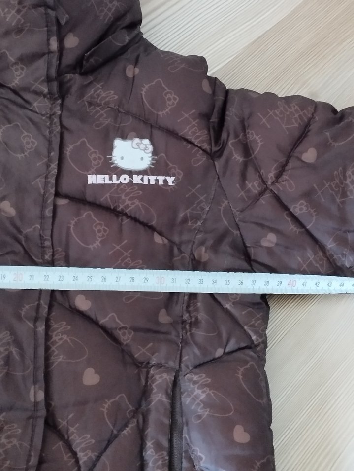 Kız Çocuk Kahverengi Hello Kitty mont - Görsel 5