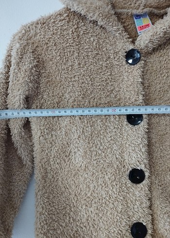 Kapüşonlu Düğmeli camel renkli Kız Ceketi - Görsel 6