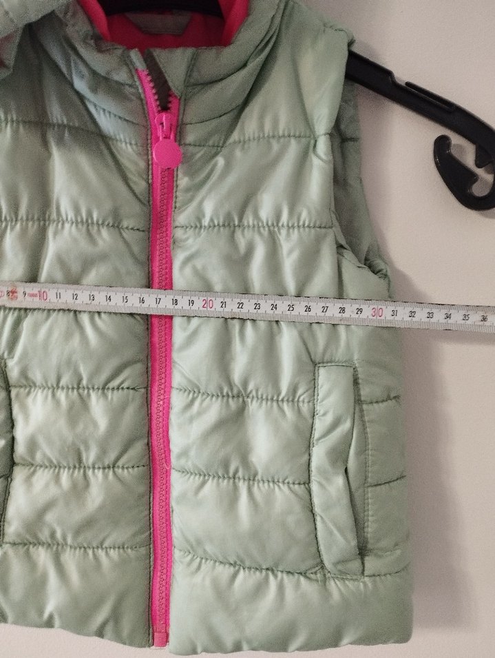 Kız Çocuk Kapüşonlu Fermuarlı su yeşili Yelek - Görsel 5