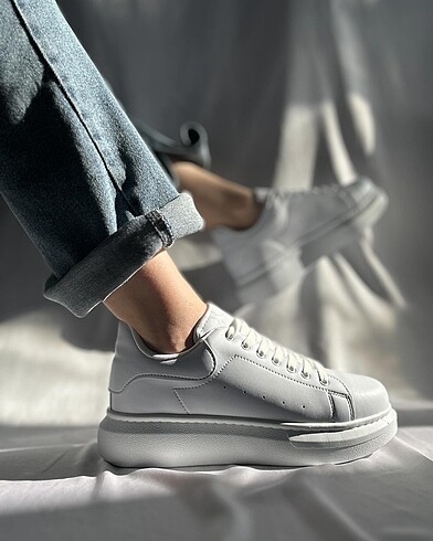 39 Beden beyaz Renk Viral Yüksek Taban Sneaker Unisex