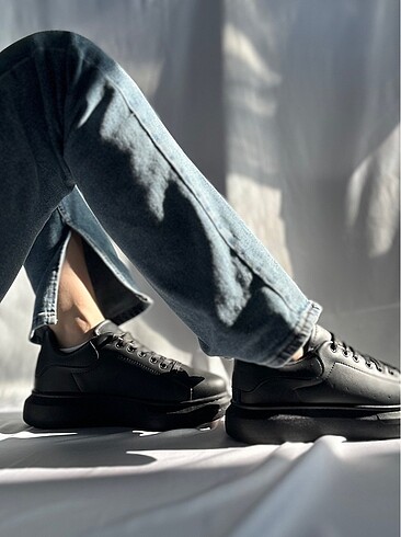39 Beden siyah Renk Viral Yüksek Taban Sneaker Unisex