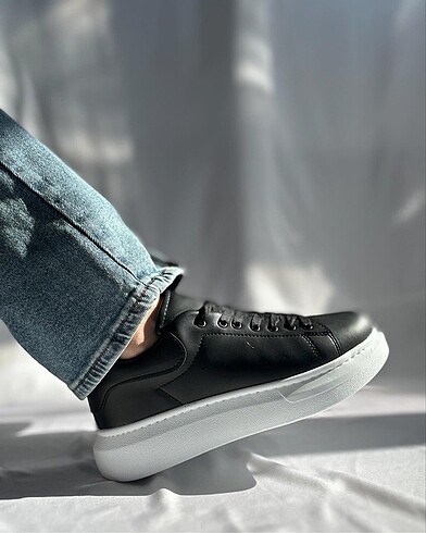 40 Beden siyah Renk Viral Yüksek Taban Sneaker