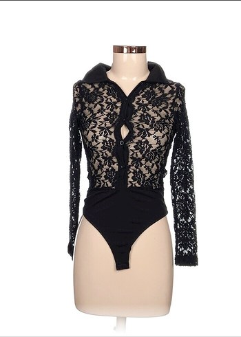 Siyah Dantel bodysuit