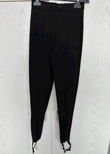 Siyah Kadın Kumaş Pantolon Fermuarlı - Görsel 2