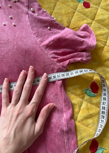 Pembe incili kısa kollu zara kadın tişört - Görsel 7