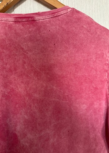 Pembe incili kısa kollu zara kadın tişört - Görsel 5