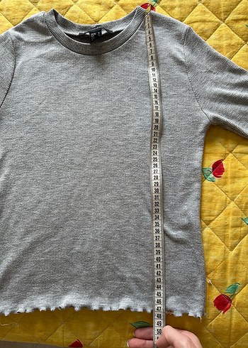 Gri Kısa Kollu pamuk Kadın Tişört - Görsel 4