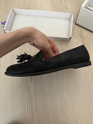 36,5 Beden siyah Renk Oxford loafer ayakkabı