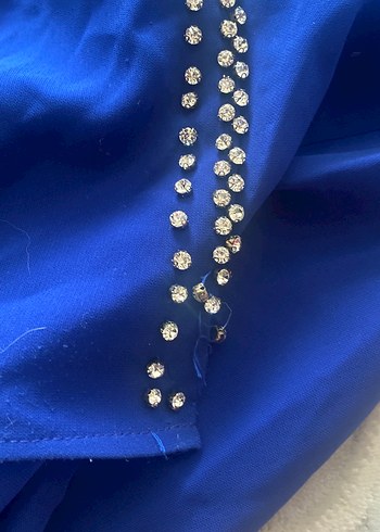 Mavi Uzun  Abiye Elbise - Görsel 5