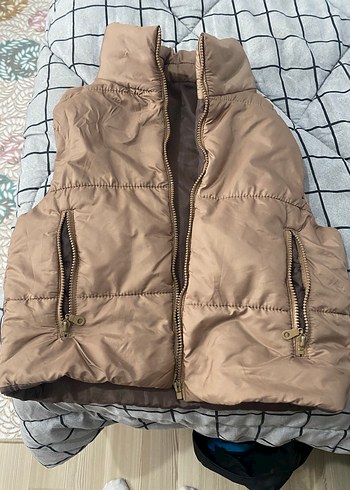 Kahverengi Fermuarlı Kadın Yelek - Görsel 2