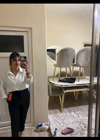 Beyaz Pamuklu Uzun Kollu Ofis Gömleği - Görsel 3