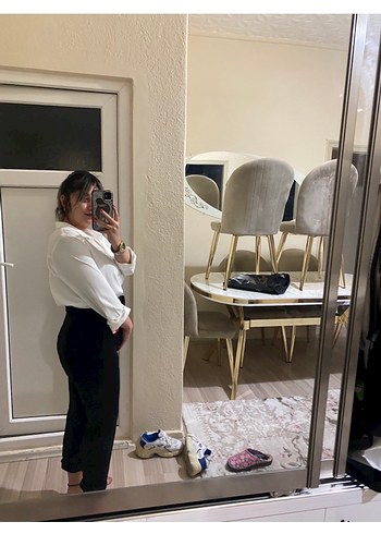 Beyaz Pamuklu Uzun Kollu Ofis Gömleği - Görsel 2