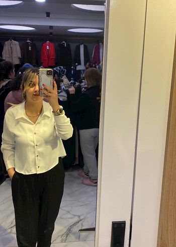 Beyaz Pamuklu Uzun Kollu Ofis Gömleği - Görsel 4