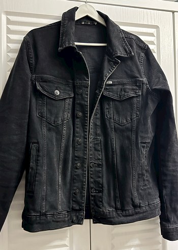 Siyah Düğmeli erkek Kot Ceket - Görsel 3