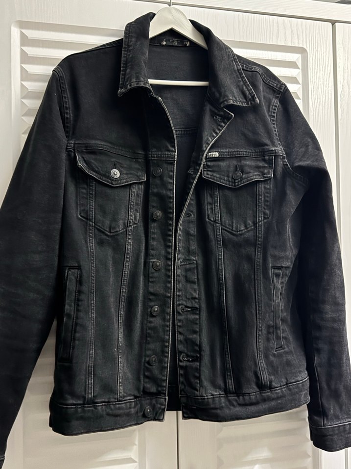 Siyah Düğmeli erkek Kot Ceket - Görsel 3