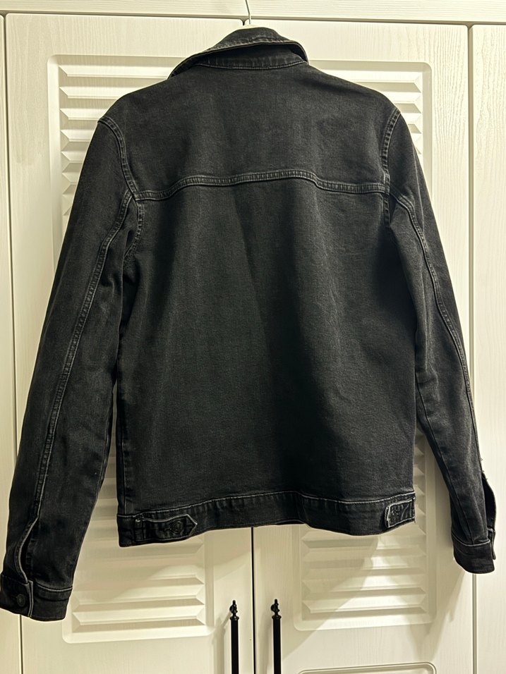 Siyah Düğmeli erkek Kot Ceket - Görsel 4