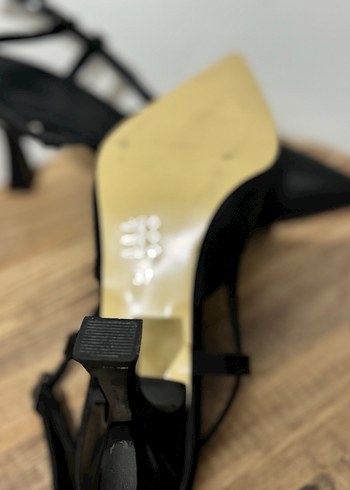 Siyah Tokalı Stiletto Kadın Ofis Ayakkabısı - Görsel 4