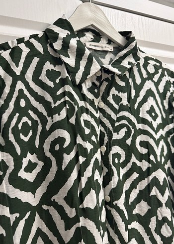 LC Waikiki Classic Yeşil Desenli Uzun Kollu elbise - Görsel 4