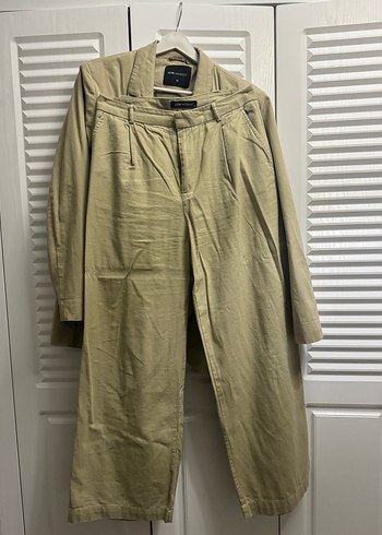 Bej Kadın Keten Ceket Düğmeli - Görsel 5