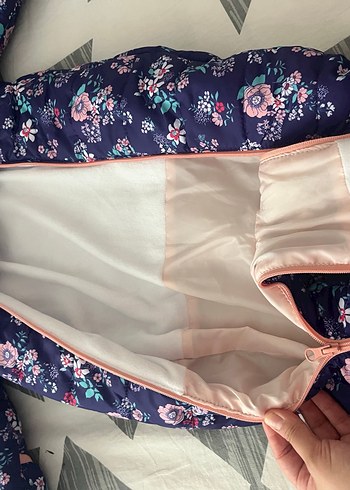 Kız Bebek Çiçekli Mor Kar Tulumu - Görsel 3