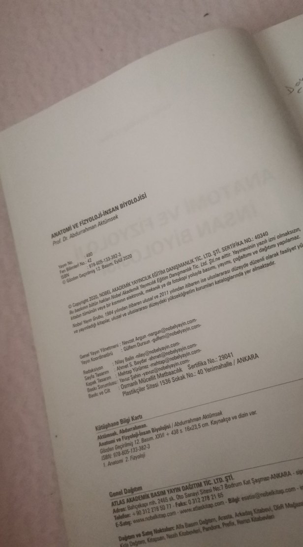 Anatomi ve Fizyoloji İnsan Biyolojisi Kitabı - Görsel 3