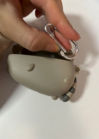 Gri Kedi Figürlü Airpods Kılıfı - Görsel 2